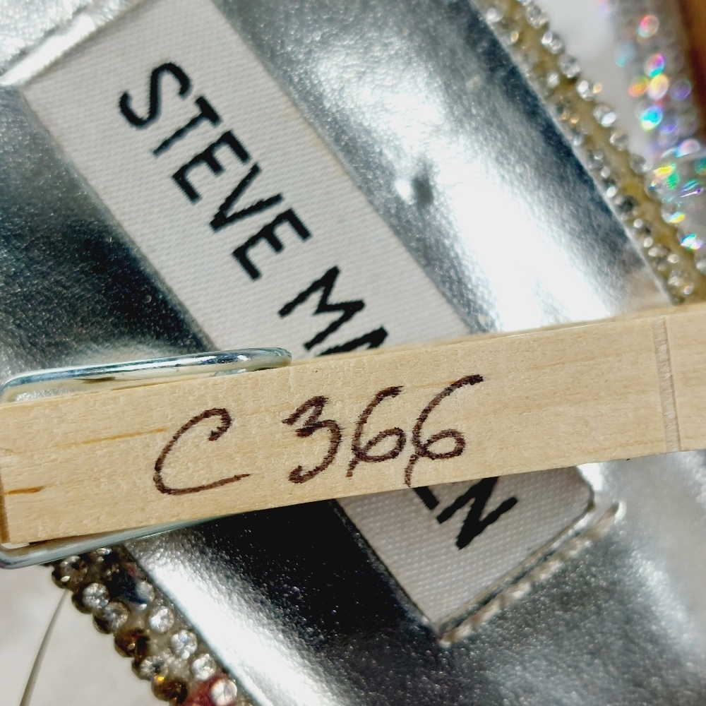New Steve Madden Pending Embellished Clear Strap Stiletto Sandals C366 - Picture 14 of 14
